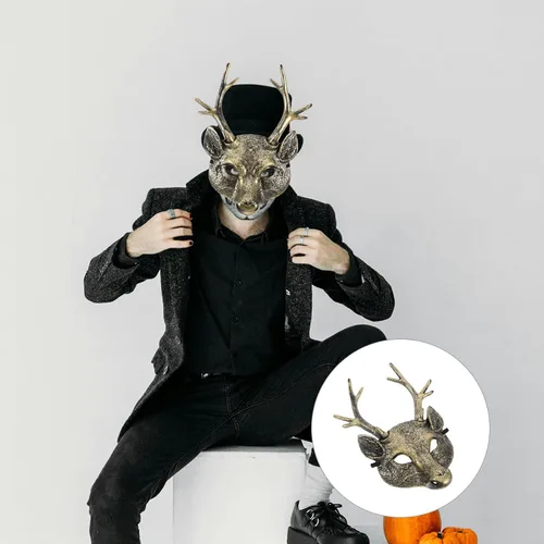Vista 9 de Lightweight Plastic Animal Head Mask for Adults and Teens with Adjustable Sizing, Realistic and Detailed Simulated Construction, for Carnival
