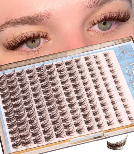 Vista 9 de Extensiones de pestañas en racimo naturales DIY, extensiones de pestañas en racimo con curva C, extensiones de pestañas en racimo para ojo de gato
