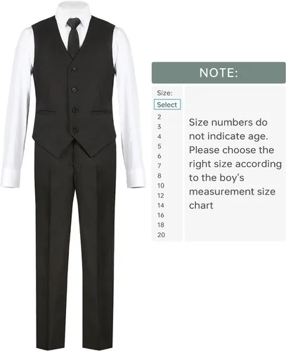 Vista 4 de Almighty Magic Trajes formales para niño, 5 piezas, conjunto de traje de vestir con anillo