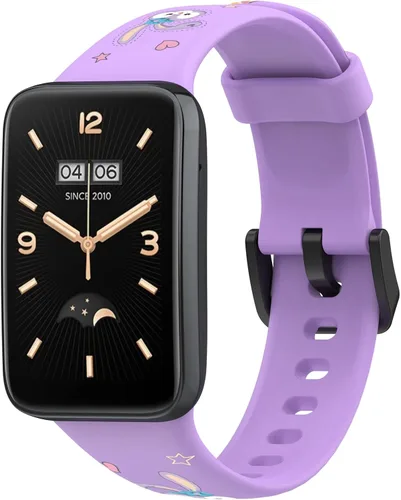 Vista 2 de Lijinlan Bandas de repuesto compatibles con Xiaomi Mi Band 7 Pro Strap mujeres hombres, impresión colorida linda piel floral suave flexible silicona