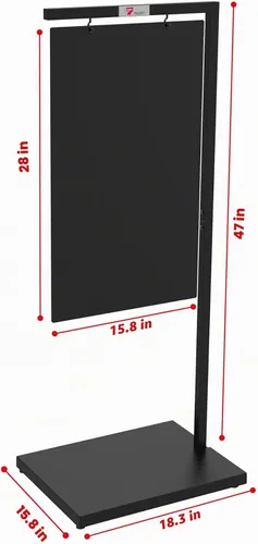 Vista 8 de TOWON Letrero de pizarra grande de 20 x 47 pulgadas, caballete de metal 16 x 28 pulgadas de área para escribir por lado, base de acero pesada