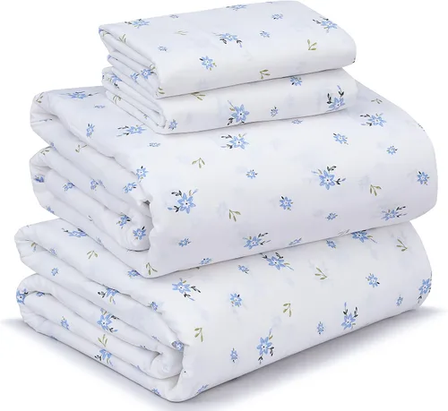 Vista 107 de RUVANTI Sábanas de percal 100% algodón, tamaño individual, anual Fresco fresco, bolsillo profundo de 16 pulgadas, suave, transpirable y duradero