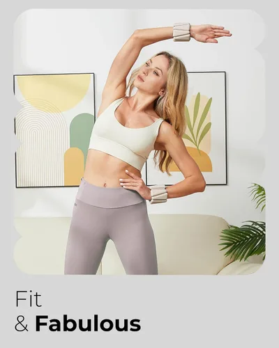 Vista 5 de Peso para Pilates Pesas ajustables para muñeca y tobillo para mujeres Brazaletes con peso 1 libra/ 2 libras cada una (Juego de 2) Juego de 2