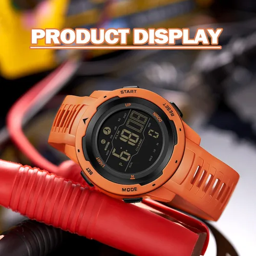 Vista 5 de findtime Relojes digitales para hombre, podómetro, contador de calorías, 5 ATM, impermeable, deportivo, militar, táctico, cronómetro, alarma