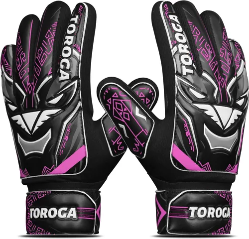 Vista 7 de Guantes de portero para niños y jóvenes, guantes de portero de fútbol, agarre de látex fuerte, soporte de muñeca doble y malla transpirable, guantes