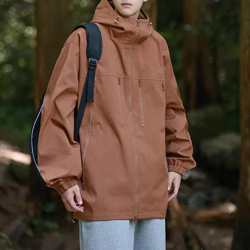 Vista 3 de Men's Lightweight Rain Jacket Jacket Hooded Raincoat Shell For Travel Hiking Golf Windbreaker Jackets, M-3XL