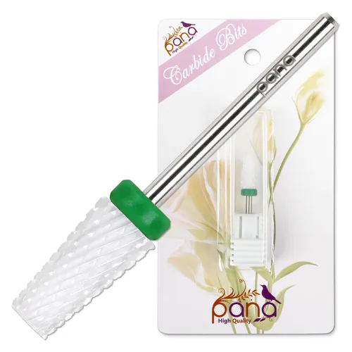 Vista 16 de PANA - Cabezal cónico de carburo con vástago de 3/32 pulgadas (negro, grano grueso), broca de uñas para eliminación rápida de acrílico o gel duro