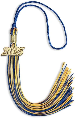 Vista 213 de Endea Graduation - Borla de doble color mixto con fecha dorada (negro/dorado antiguo, 2021)