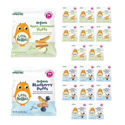Vista 12 de Little Bellies Bocadillo orgánico de manzana y canela para bebés (paquete de 18 paquetes individuales de 0.42 onzas)