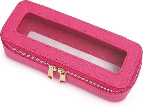 Vista 14 de Pinkmik Pequeña bolsa de maquillaje transparente, mini estuche para cosméticos, bolsa de aseo impermeable con cremallera, organizador de bolsos