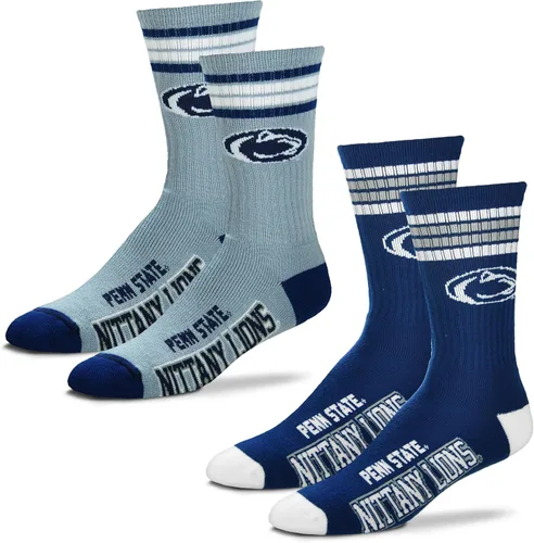 Vista 2 de For Bare Feet Calcetines altos Deuce de la NCAA para hombre (paquete de 2), 4 rayas, talla L y M