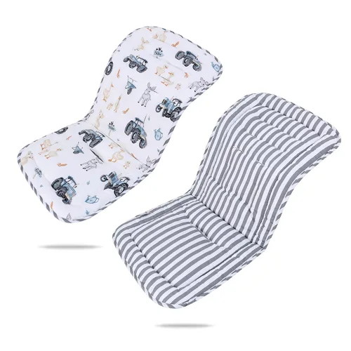 Vista 27 de Cojín para cochecito de bebé, inserto de asiento de automóvil infantil - reversible, universal, transpirable y suave, alfombrilla para cochecito