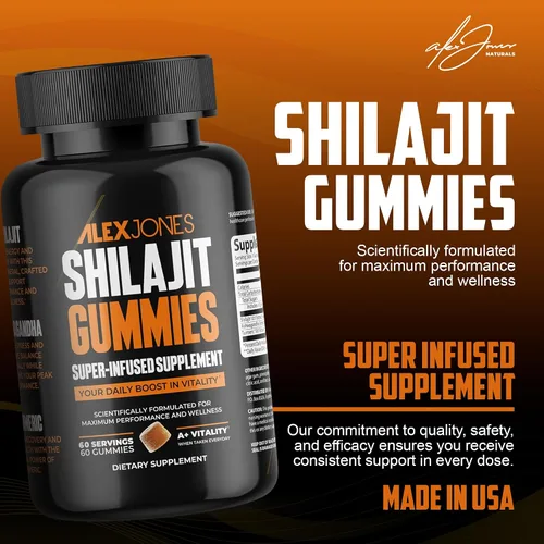 Vista 4 de Paquete de rutina diaria – Gomitas orgánicas Shilajit suplementos energéticos con Ashwagandha (30 unidades) + gotas de azul de ultra metileno 1%