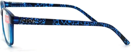 Vista 3 de Lentes de lectura con bloqueo de luz azul para hombres y mujeres, para computadora, juegos, TV con protección de luz azul (azul, 0.00 de fuerza)