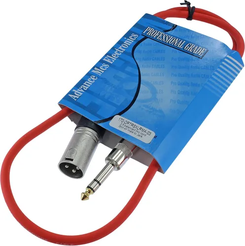 Vista 13 de Cable Patch de Audio Pro XLR macho TRS de 1/4 pulgadas a 3 pines equilibrado y blindado (3 pies de largo, azul)