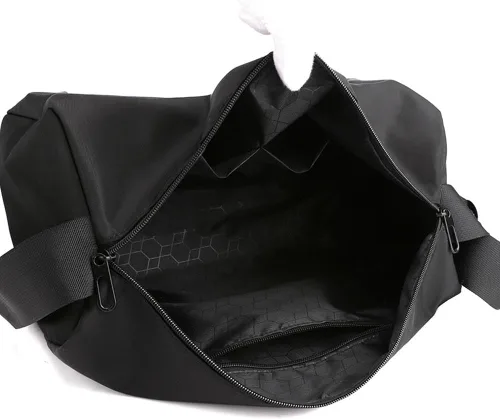 Vista 5 de Pequeña bolsa deportiva para gimnasio, bolsa de entrenamiento impermeable, mini bolsa de lona para hombres y mujeres, bolsa de viaje ligera