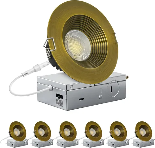 Vista 28 de Adetu lámpara de techo empotrable antirreflejos LED de 2 pulgadas, 5 CCT, con caja de conexiones, 2700K/3000K/4000K/5000K seleccionables, CRI90+, 8
