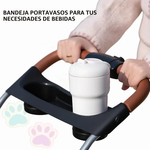 Vista 3 de Cochecito para mascotas para perros y gatos pequeños/medianos Negro