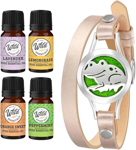 Vista 17 de Wild Essentials - Pulsera de cuero con aceite esencial, Cuero
