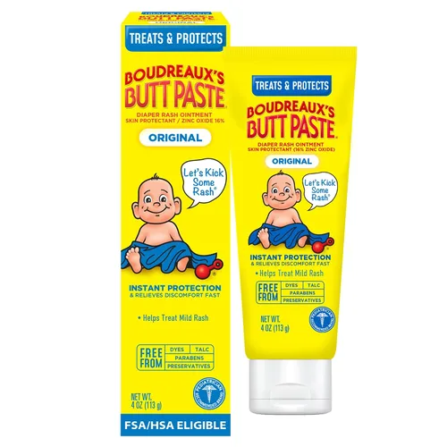 Vista 12 de Crema original para sarpullido de pañal Boudreaux's Butt Paste, ungüento para bebé, tubo de 2 onzas
