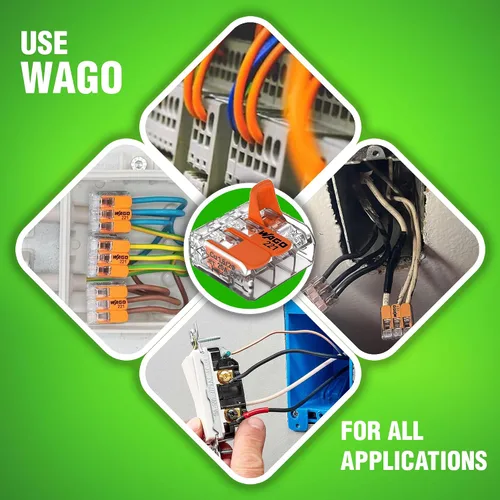 Vista 8 de Conectores de empalme compactos de la serie WAGO 221 de 25 piezas Incluye (10x 221-412) (10x 221-413) (5x 221-415) Conectores de cable WAGO