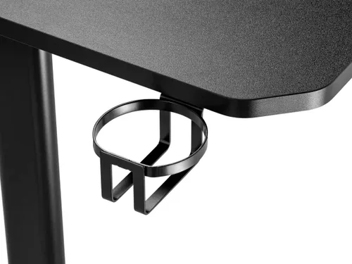 Vista 6 de Monoprice Escritorio de computadora con marco de acero fijo para oficina en casa, con núcleo sólido de 4 pies, accesorios de accesorios, negro
