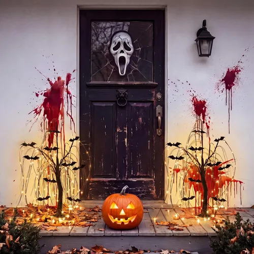 Vista 4 de Leitee 27 pulgadas LED de Halloween sauce negro murciélago árbol decoración