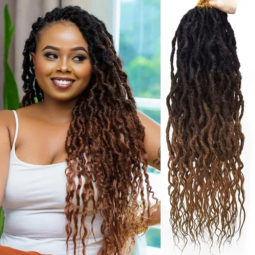 Vista 39 de Rizos de cabello sintético tejido en crochet de 16 pulgadas, 8 paquetes, Rizos de cabello tejido en crochet pre-enlazados con extremos rizados