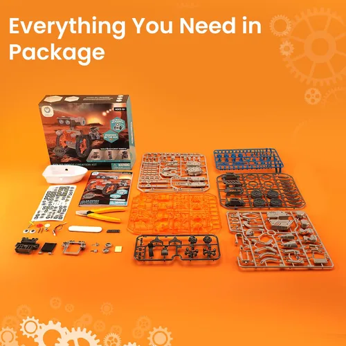 Vista 8 de Sillbird Kit de robot de construcción solar 15 en 1, regalo STEM para niños Gris-naranja