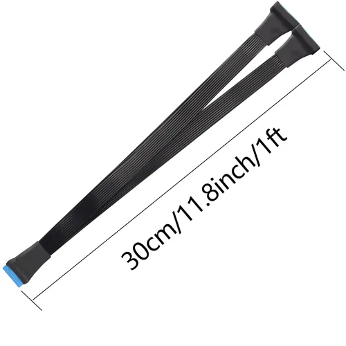Vista 6 de GINTOOYUN Cable de extensión de cabecera USB 3.0 de 1 pie 19/20 pines 1 a 2 Y Splitter Adaptador de extensión interno DIY (11.8 in 11.8 pulgadas)