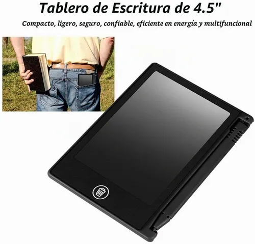 Vista 3 de Wendry Tablero de dibujo LCD, tableta de dibujo digital de 4.5 pulgadas para niños/niños, nota de recordatorio de lista de notas (negro)