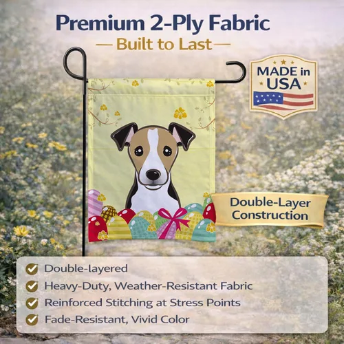 Vista 469 de Caroline's Treasures BB1923GF Bandera decorativa para jardín con diseño de Border Collie, para caza de huevos de Pascua, para jardín, jardín, patio