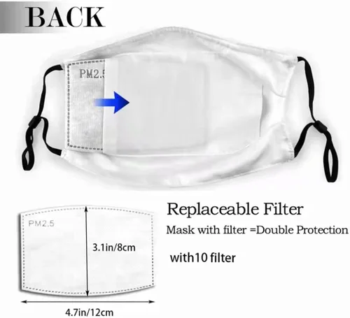 Vista 3 de Tebenta 3 mascarillas faciales para cáncer de mama pasamontañas lavables reutilizables ajustables para hombres y mujeres con 10 filtros