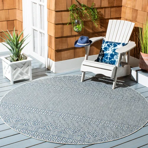 Vista 60 de SAFAVIEH Alfombra lavable al aire libre, colección Courtyard - 2'3" x 5', gris y negro, no desprende pelusa y fácil limpieza, ideal para patio