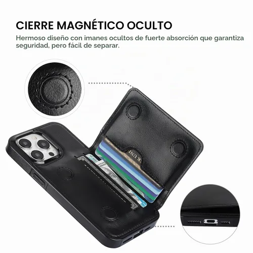 Vista 7 de KIHUWEY - Funda tipo cartera para iPhone 15 Pro Max, piel con tarjetero