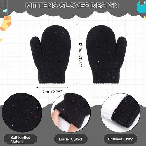 Vista 3 de Toddler Kids Winter Hats Gloves Scarfs Beanie Mittens Neck Warmer for 0 6 12 Months 1 2 3 4-8 Year Old Baby Girls Boys Gifts