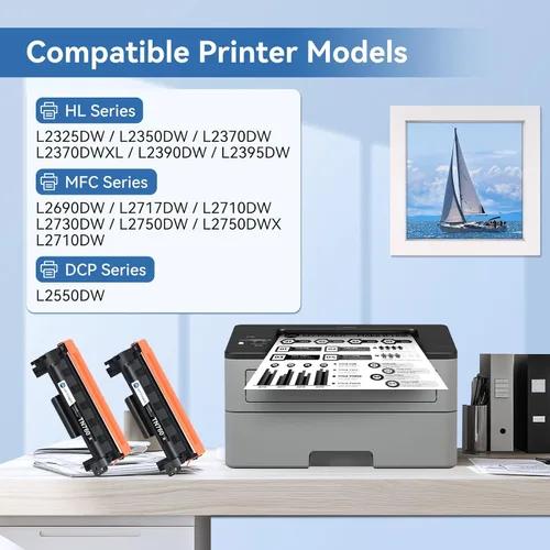Vista 2 de MYTONER Cartucho de tóner compatible para Brother TN760 TN730 TN-730/TN-760 negro de alto rendimiento para impresora MFC-L2690DW MFC-L2710DW