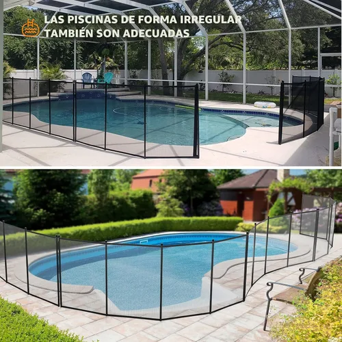 Vista 7 de VINGLI Valla de seguridad para piscina de 4 pies x 12 pies, negra, valla para piscina enterrada