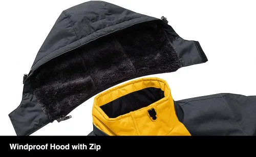 Vista 2 de MAGCOMSEN - Chaqueta de invierno para hombre, impermeable, abrigada, con forro polar y múltiples bolsillos