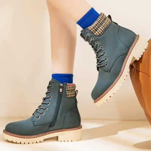 Vista 6 de DeYashopin Botas de senderismo antideslizantes para mujer, botas casuales para exteriores