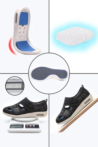 Vista 3 de Zapatos para diabéticos para mujer, zapatos casuales ajustables para caminar, zapatos anchos para ancianos, pies hinchados, antideslizantes, cojín