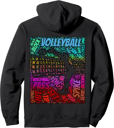 Vista 2 de Sudadera con capucha de voleibol, Negro, S