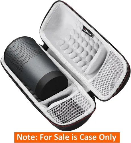 Vista 9 de LTGEM - Carcasa rígida de EVA para altavoz Bluetooth Bose SoundLink Revolve or Revolve (Serie II) con bolsillo de malla, color negro