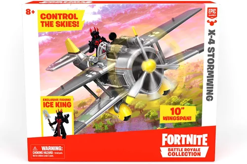 Vista 2 de Fortnite Battle Royale Collection: X-4 - Figura de avión de batalla Stormwing y Rey Helado