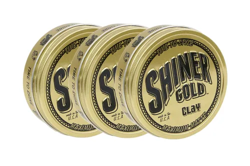 Vista 7 de Shiner Gold - Pomada de arcilla Fijación fuerte Acabado mate A base de agua Aroma de coco, 3.5 onzas