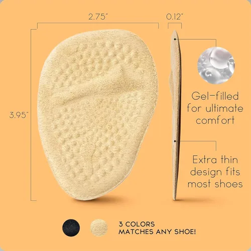 Vista 3 de Walkize Almohadillas metatarsianas para mujer Insertos de talón para mujer Cojines de bola de pie (2 pares de almohadillas para pies), alivio