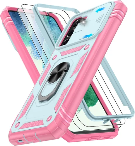 Vista 278 de Gritup Funda para Google Pixel 6 con cubierta deslizante para cámara y protector de pantalla (2 unidades), soporte de anillo giratorio 360°, funda
