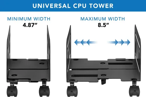 Vista 5 de Mount-It! Soporte de torre para computadora, soporte ajustable de acero