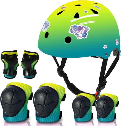 Vista 15 de Kids Bike Helmet and Pad Set for Girls Boys Ages 2-3-5-8-14, Adjustable Toddler Youth Helmet with Knee & Elbow Pads for Bicycle, Skating, Scooter