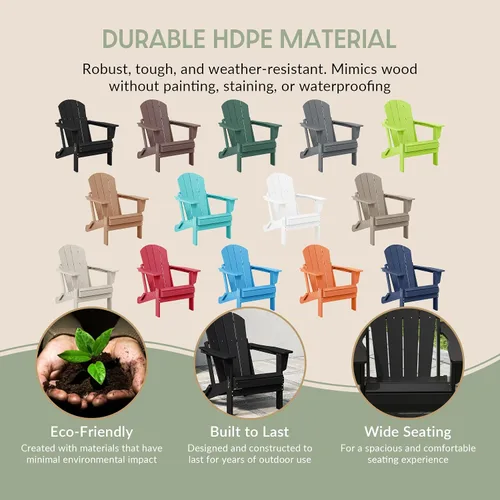 Vista 6 de WestinTrends Malibu Outdoor Patio HDPE Silla plegable de polietileno Negro